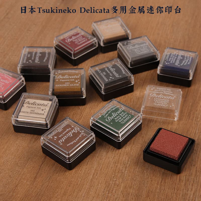 Golden Inkpad Japanese Moon Cat Delicata Multi-use Metal Mini Printing Desk Hand Account Wedding Post Sign-in Silver Inkpad