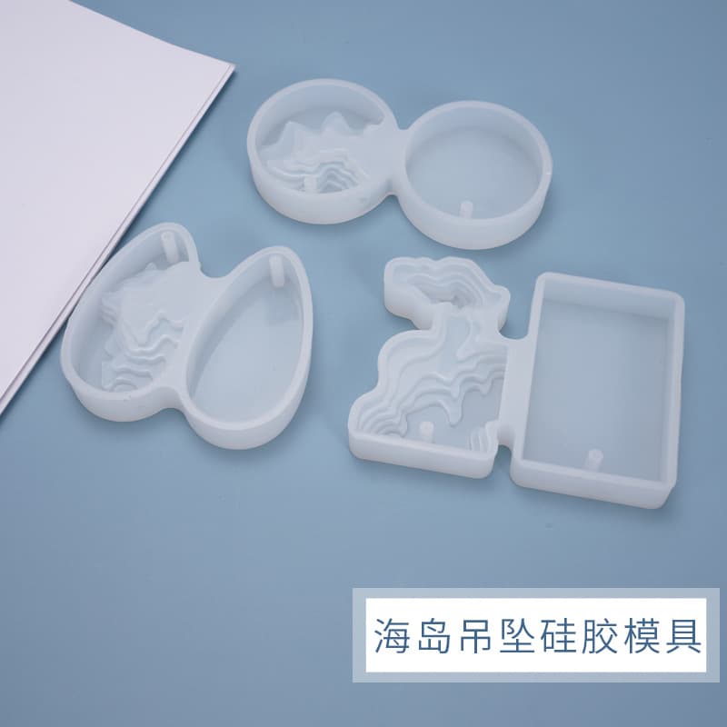 Yumeiren DIY Crystal Epoxy Mold Island Creative Terraced Round Drop Silicone Mold Wholesale
