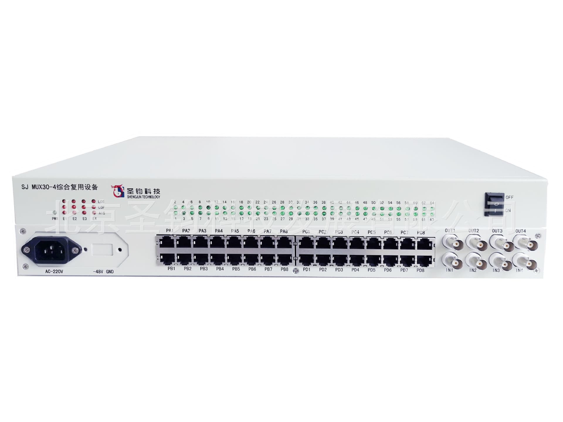 Carrier-grade PCM Integrated Multiplexing Equipment + 64 telephone lines + 4 E1 interfaces (Cross-connect)