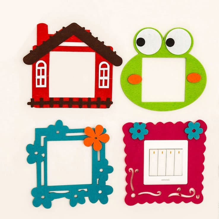 Cartoon Cute Felt Switch Stickers, Living Room and Bedroom Dustproof Decor, Home Switch Covers and Wall Pads