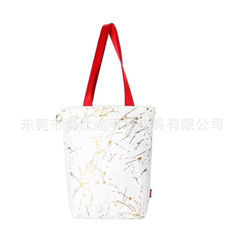 Custom Tyvek Tote Bag, Creative Graffiti Tyvek Shopping Bag, Fashionable Color-block Tyvek Bag