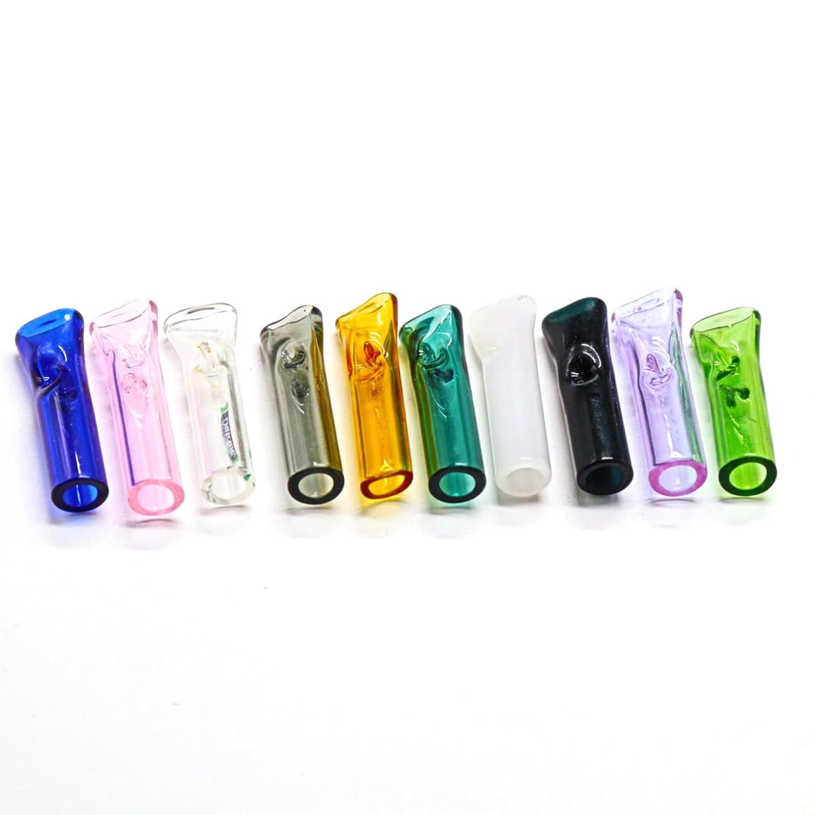 Transparent colored glass flat-top mouthpiece factory direct sales bulk discounts available