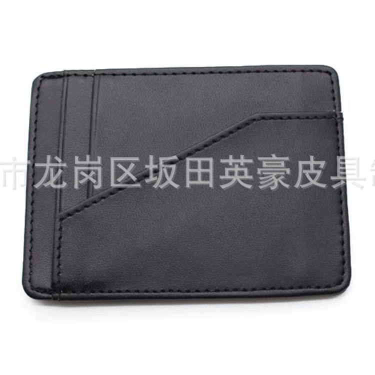 Hot-selling credit card holder card case ultra-thin black PU card sleeve for European and American business, with custom LOGO gift