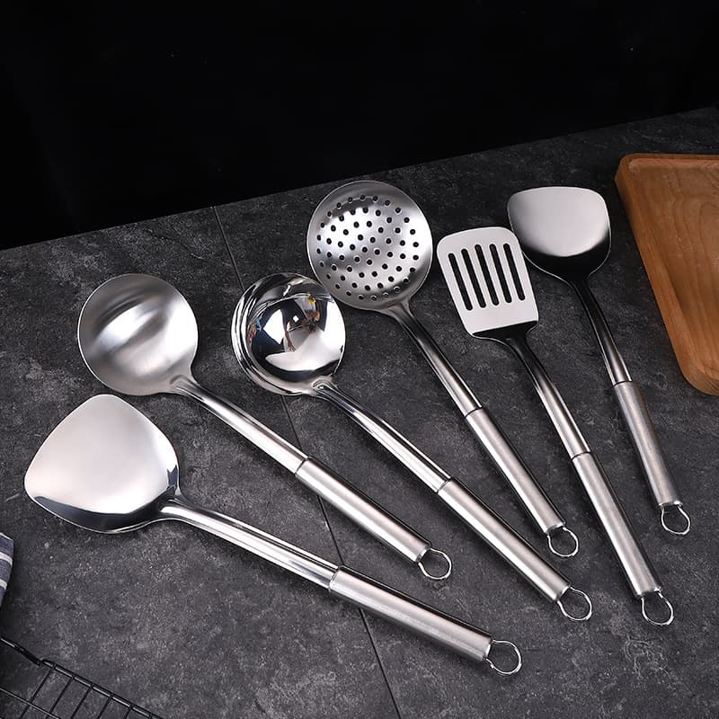 Source manufacturer stainless steel kitchenware, spatula, soup spoon, frying spatula, colander, insulated kitchen utensils, kitchen cooking set