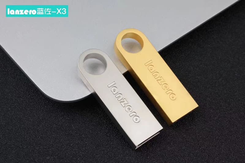 lanzero Blue Metal USB Flash Drive 4/8/16/32/64G/128 Shockproof Waterproof Keychain Computer U Disk