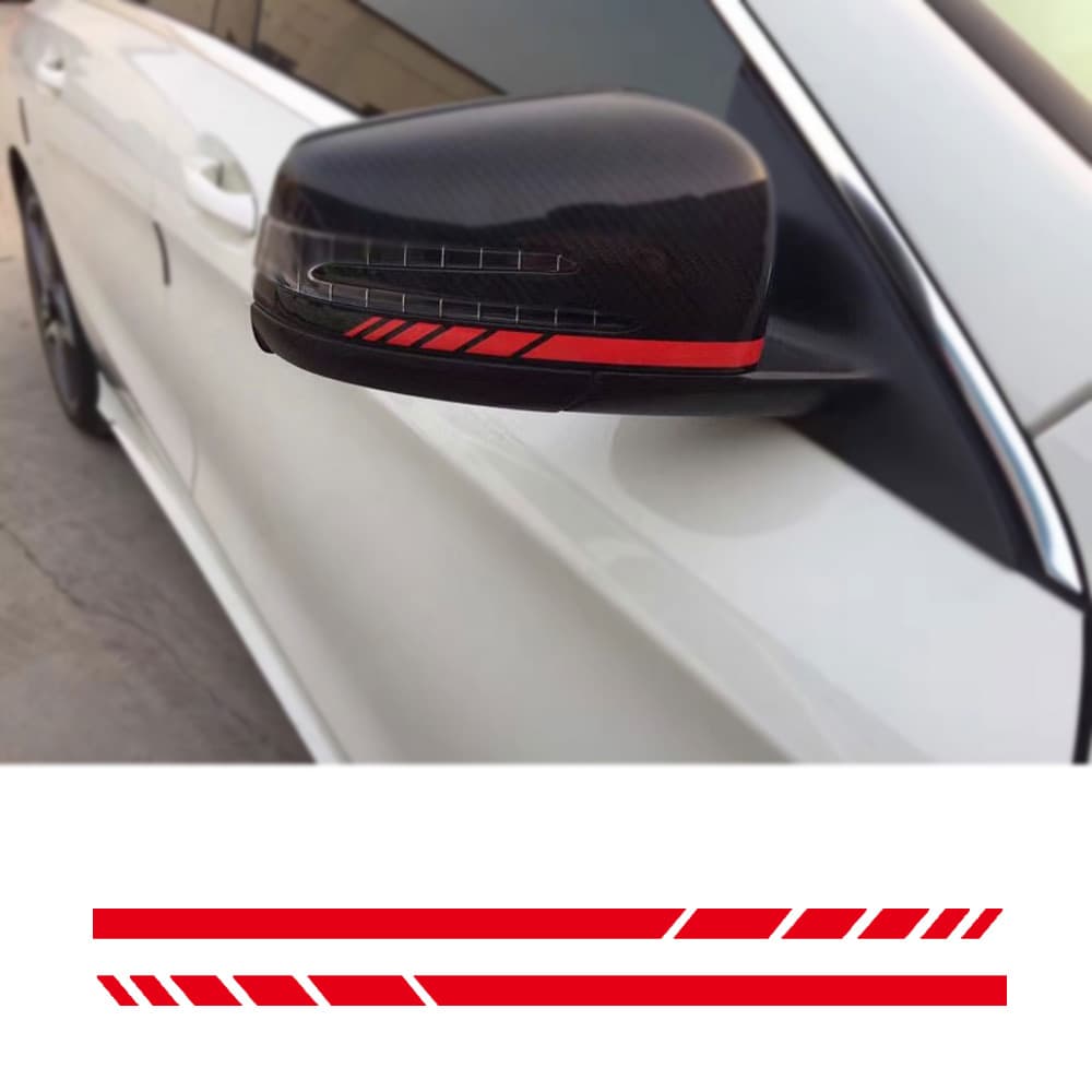 Side rearview mirror striped car sticker Mercedes-Benz W205 W204 W212 W117 W176 AMG universal