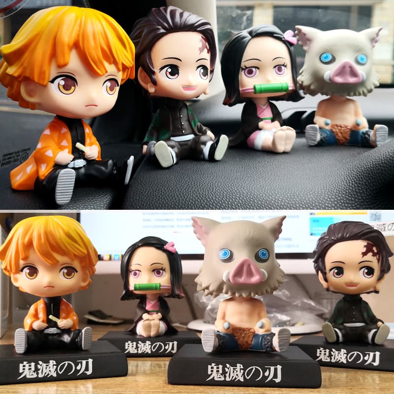 Demon Slayer: Kimetsu no Yaiba Car Dashboard Bobblehead Doll, Resin Figure, Cake Decoration, Baking Supplies