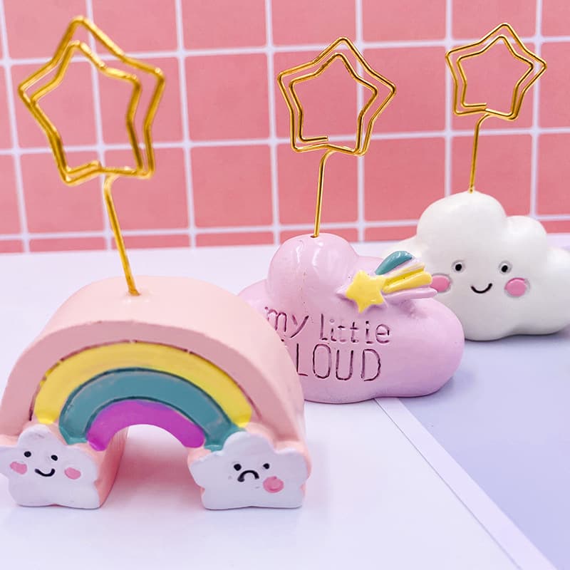 Creative Beautiful Scene Photo Holder Note Holder Cute Resin Message Holder Business Card Holder Decorative Ornaments Postcard Holder