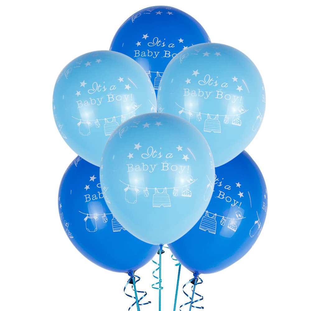 Hot-selling 12-inch full-print balloons for boys and girls, pink and blue, for baby shower, first birthday, and birthday party decorations