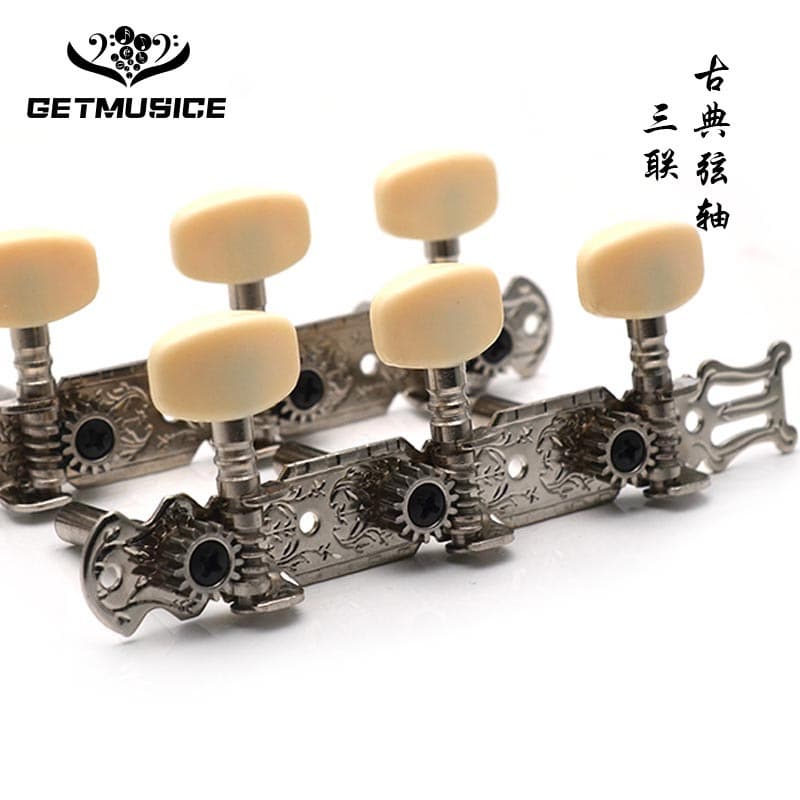 Classical Guitar Tuning Pegs Long Three-in-One Classical Guitar Tuning Pegs 1L1R Guitar String Pegs Chrome