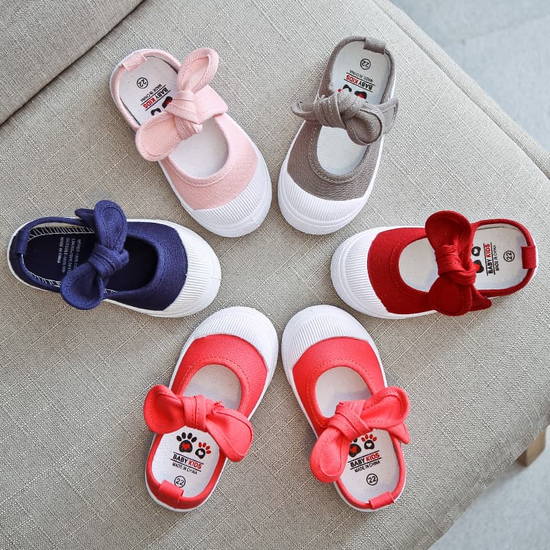 Spring/Autumn Korean-style Girls Princess Shoes Soft Sole Canvas Shoes Velcro Casual Shoes Baby Shoes Wholesale
