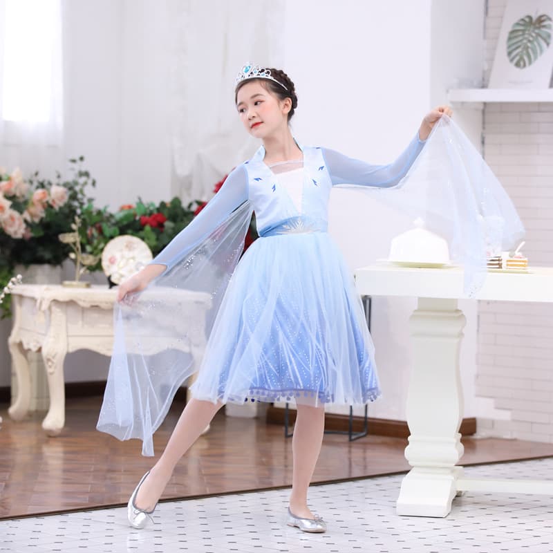 Hot-selling girls' dresses and princess gowns from Frozen 2 Elsa.