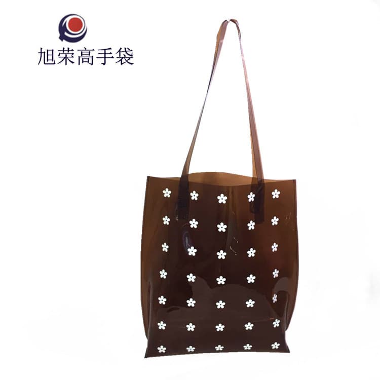 Factory Custom PVC Waterproof Beach Bag Printed Letter Transparent Jelly Bag Handheld Shoulder Bag Custom Made