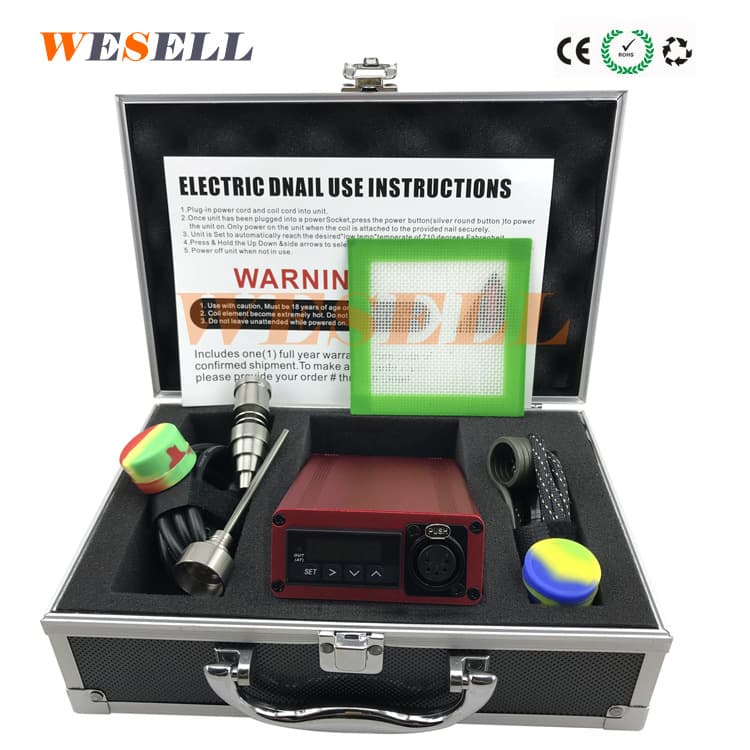 PID Color Aluminum Case E-nail Temperature Controller Kit with Heating Coil and Titanium Nail, D-nail (E-nail)