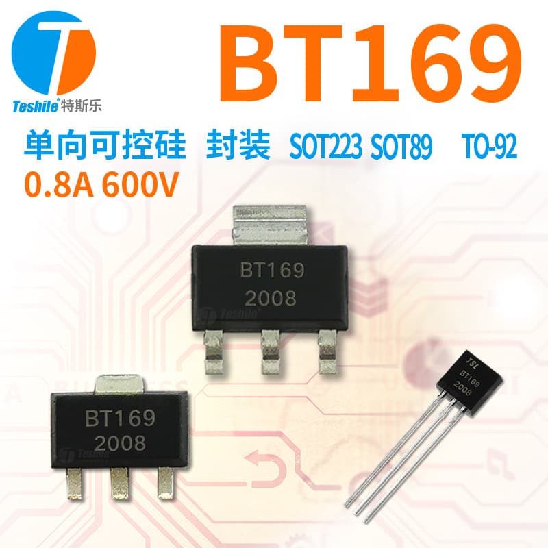 Unidirectional Thyristor BT169 Parameters 0.8A 600V SOT223 SOT89 TO-92