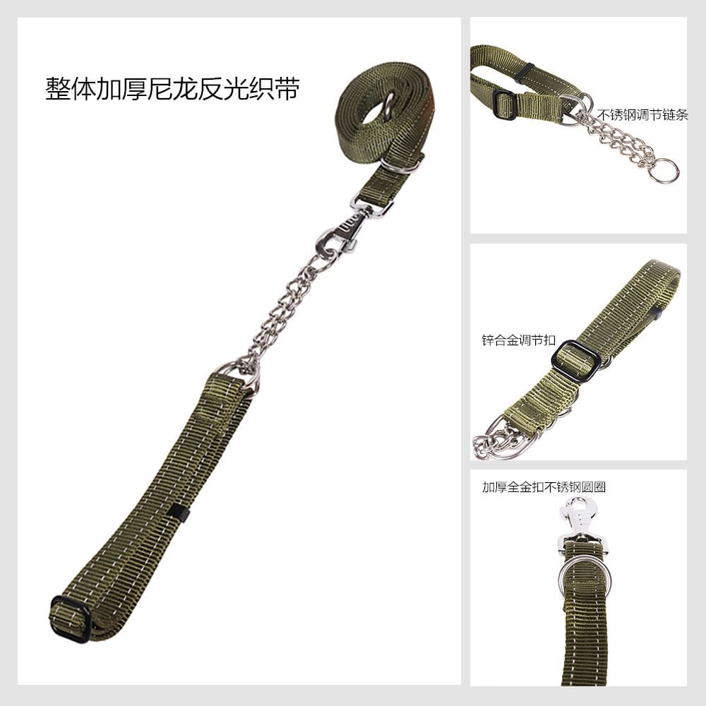 Stainless steel accessories working dog leash leash dog training belt dropshipping cross-border LOGL customization