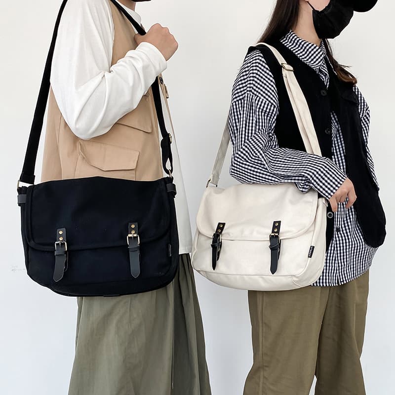 2025 New British Retro Cambridge Bag Korean Ins Class Large Capacity Crossbody Bag Workwear Canvas Messenger Bag