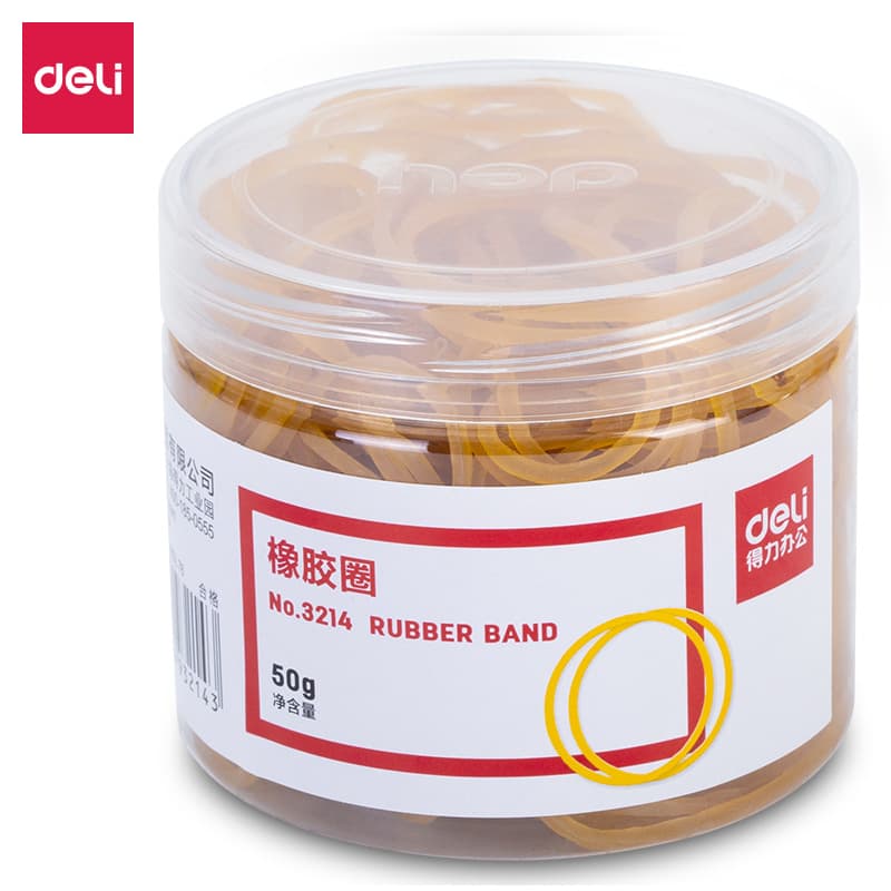 Deli 3214 rubber bands, latex rings, office stationery, financial supplies, cowhide rubber bands, 50g small rubber rings