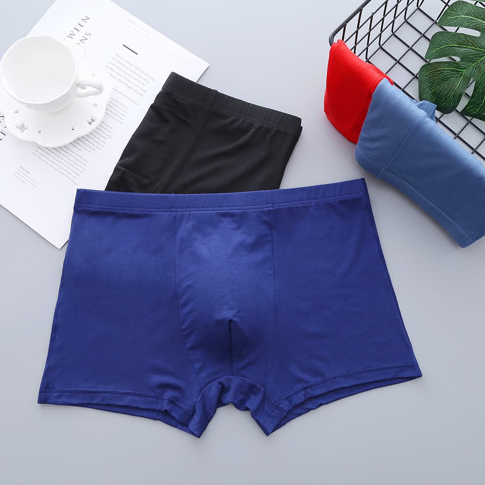 Factory Direct Wholesale Bulk Boxer Briefs, Breathable Fabric Solid Color Underwear, Comfortable Bamboo Fiber Men's Boxer Shorts