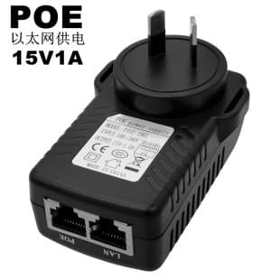 POE Power Supply 15V 1A Wireless AP Bridge POE Power Adapter 15V 1000mA Ethernet POE Power Adapter