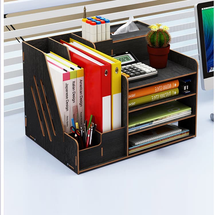 New Large Wooden Creative DIY Drawer Office Storage Box Desktop File Organizer