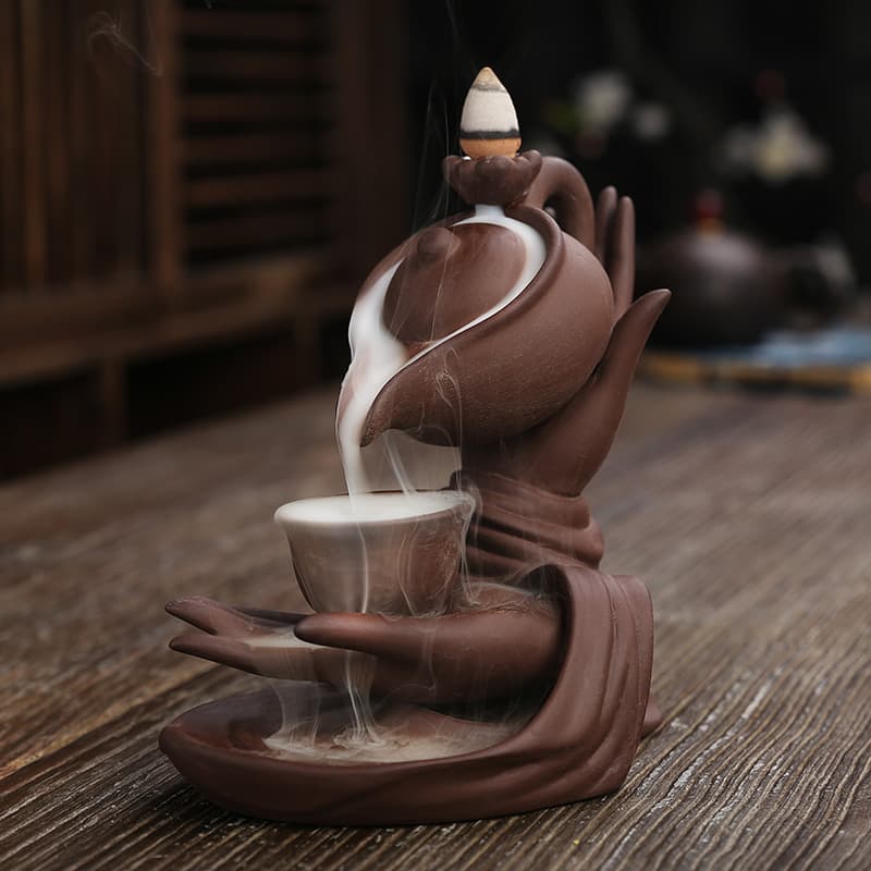 New Creative Teapot Inverted Sandalwood Burner High-pressure Backflow Incense Burner Home Decor Ornament Feng Shui Craft