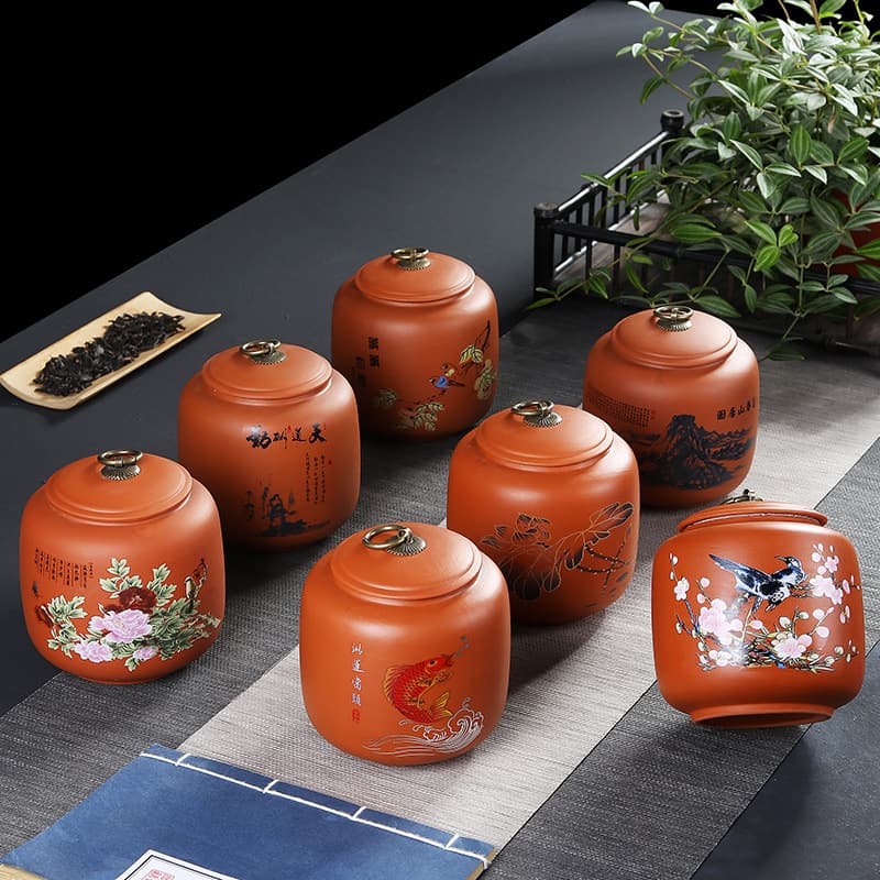 Wholesale Purple Clay Tea Caddy Ceramic Medium Gift Awakening Tea Sealed Container, for Black, Green, and White Tea Storage