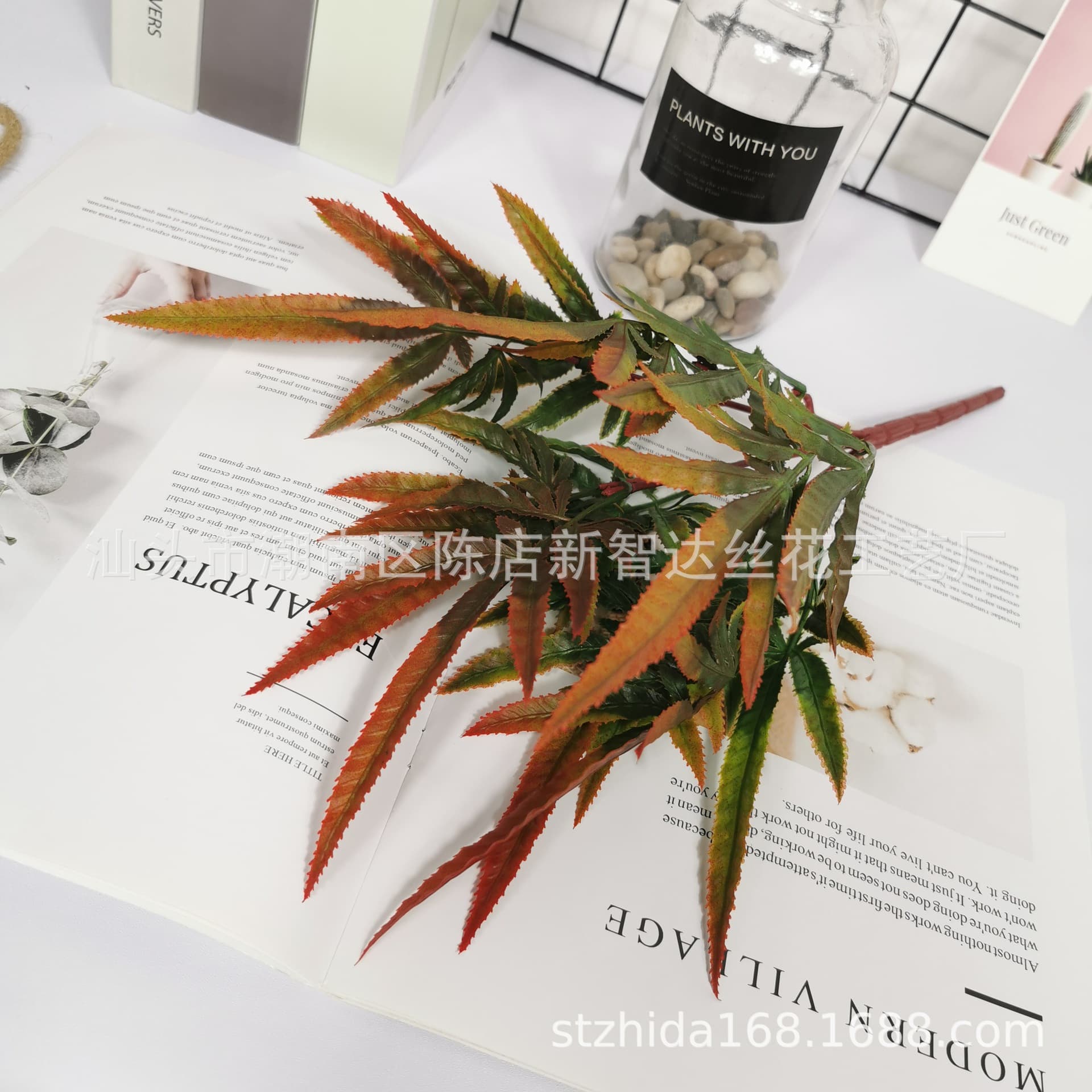 Simulated water plants, plastic fake grass, ferns, Persian grass handles, simulated plants, plant wall accessories, green plants