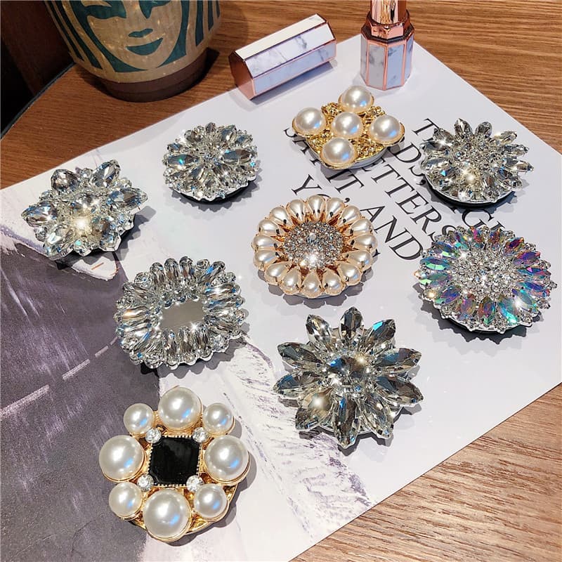 Korean ins mobile phone ring buckle desktop lazy bedside live broadcast shooting stand gemstone support stand small rotating