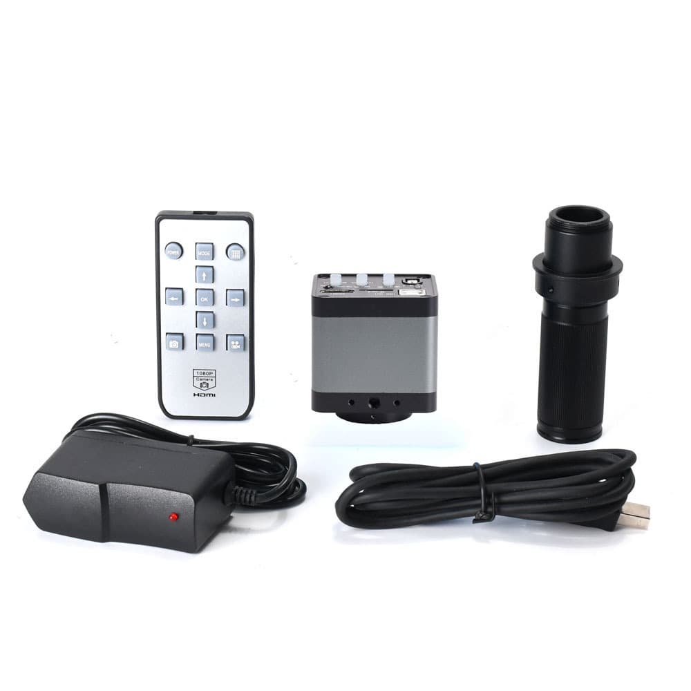 A 48-megapixel industrial camera paired with a 120x vision microscope lens kit for mobile phone repair and welding.