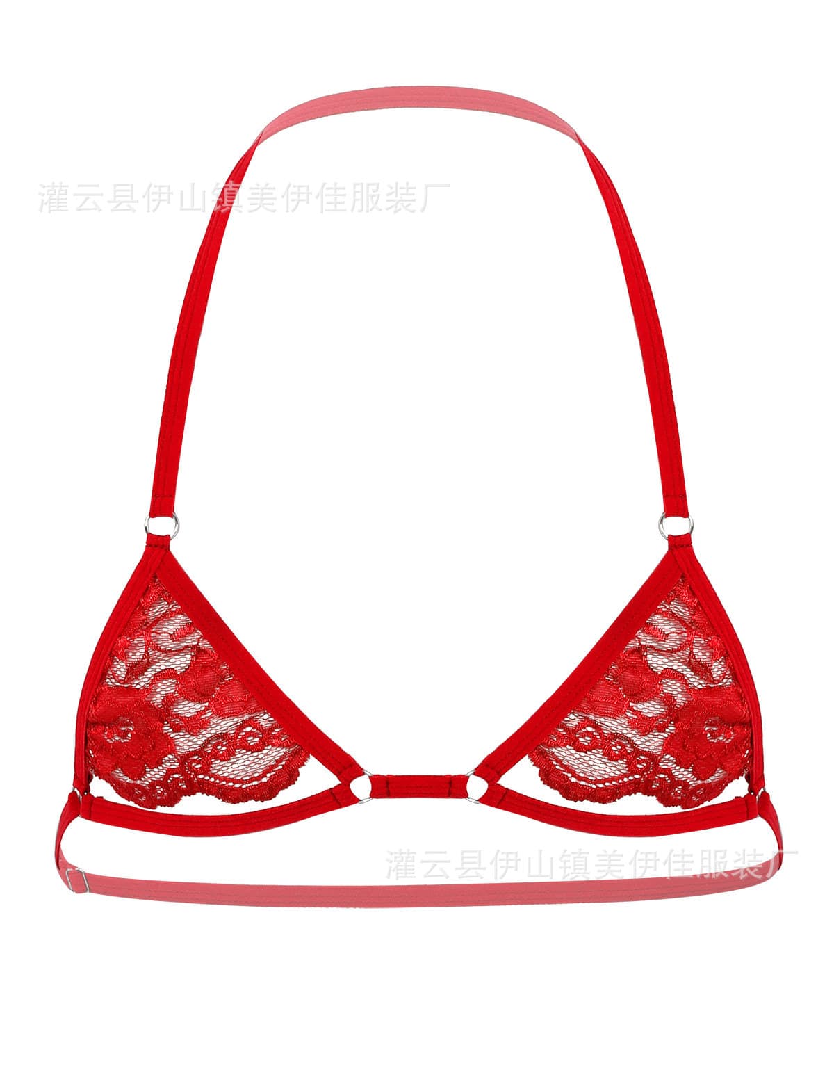 Men's New Lace Bra Adjustable Band Multi-Color Sheer Plus Size Crossdresser Underwear Halter Neck Bra