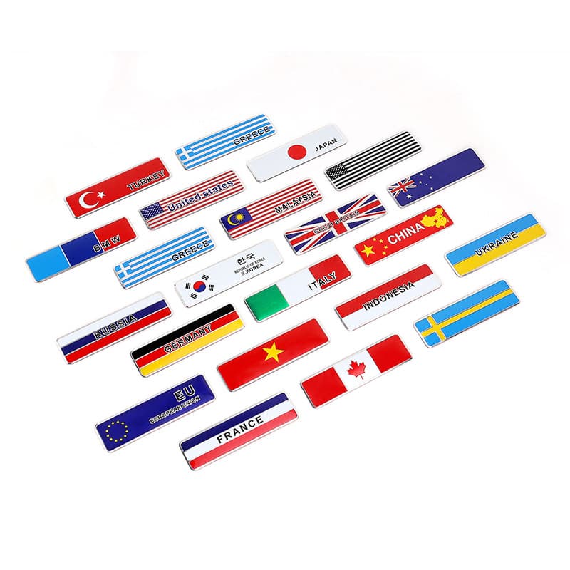 Car Personalized Metal Flag Emblem China Flag Sticker USA UK Germany France Body Tail Badge
