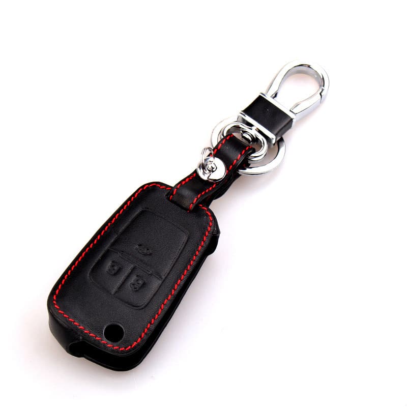 Genuine Leather Key Case for Chevrolet Trax 2-Button, Cruze, Aveo 3-Button, Malibu 4-Button Key Cover