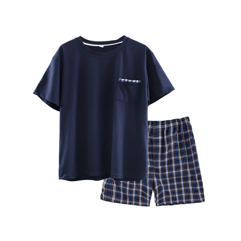 Foreign trade European and American men's large size loose T-shirt, fat man's five-quarter pants shorts suit round neck large size T-shirt