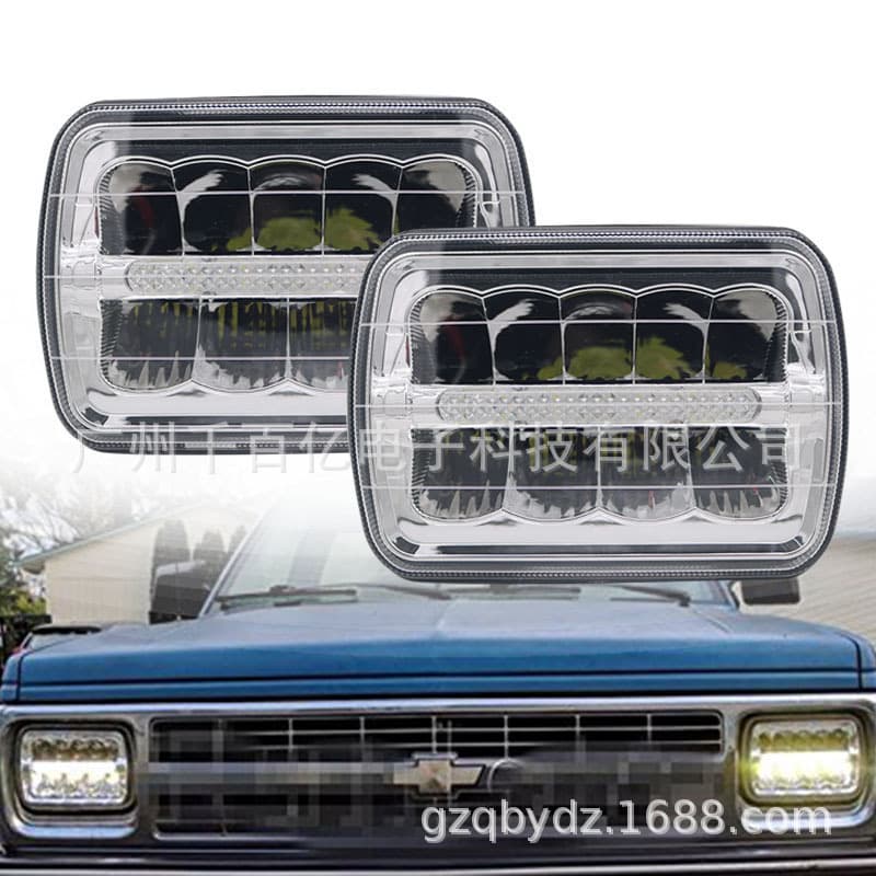 Suitable for Jeep Wrangler TJ Cherokee Headlight 5x7 Square Light 7 Inch Square Light Truck Headlight Pickup Modification Light