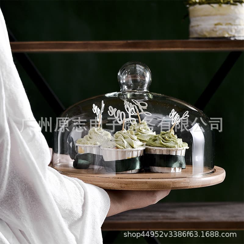 Cross-border hot selling cake glass cover food cover cake cover glass cover food grade transparent dustproof cake cover set