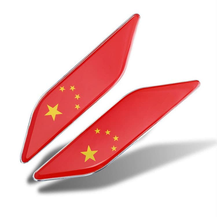 Five-Star Flag Car Sticker Automotive Decorative Scratch Cover Italy France Germany Flag Body Sticker Metal Side Emblem