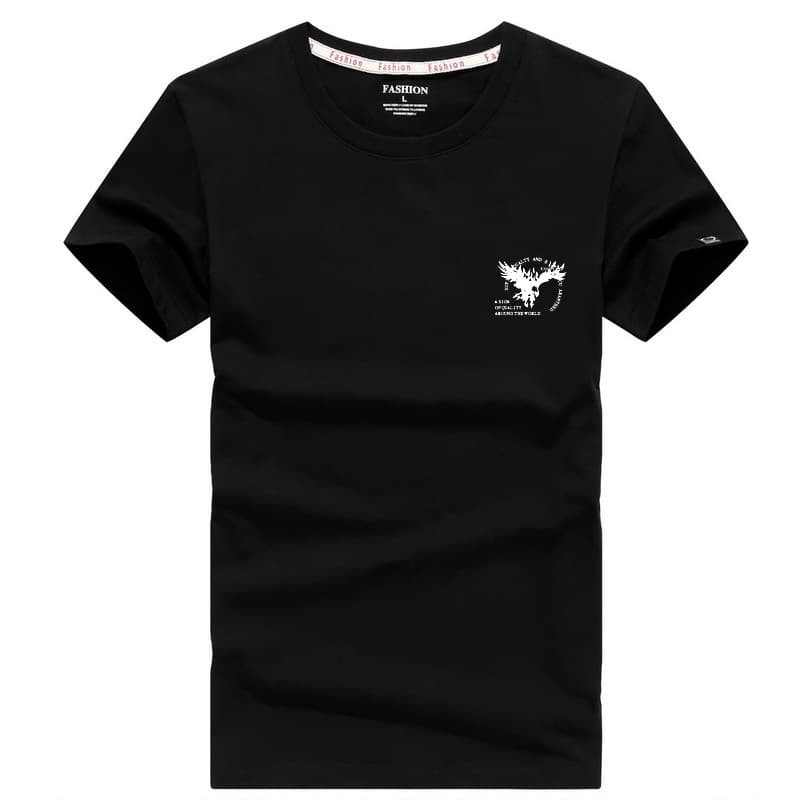 2020 New Fashion Men's Loose Fit Plus Size Cotton T-Shirt Round Neck Printed Short Sleeves Trendy Brand Men's Wear Top