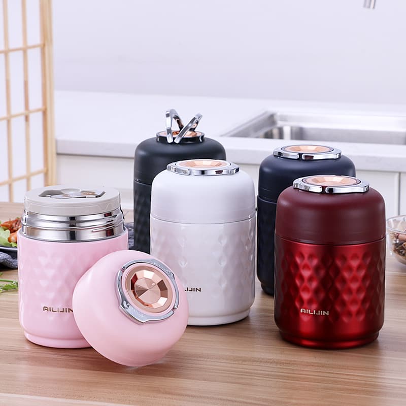 316 Stainless Steel Slow Cooker Cup, Thermal Slow Cooker Jar, Porridge and Soup Container for Female Students, Portable for Office Workers, Customizable