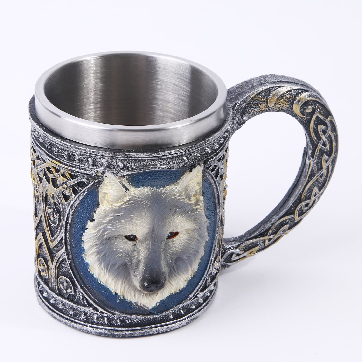 Wolf head wine glass, resin skull cup, personalized tableware, home decoration, skull beer mug, cross-border supply