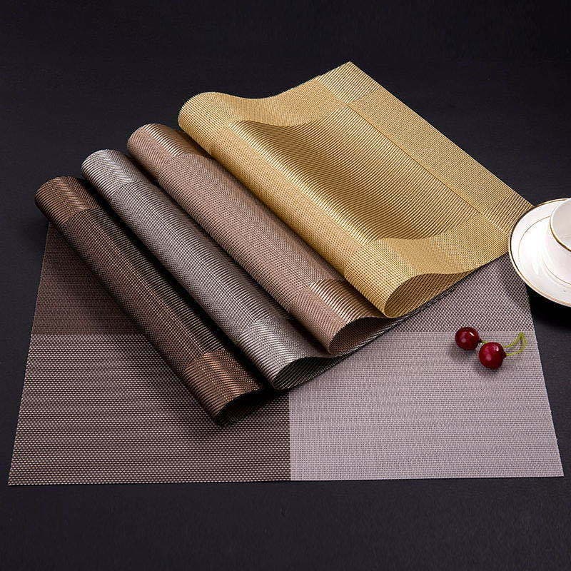 European-Style Pvc Woven Coasters, Anti-Mold Dining Mats, Western-Style Heat-Insulating Table Mats, Cross-Border Wholesale, Anti-Scald, Anti-Mold, and Antibacterial