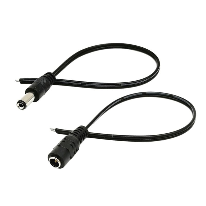 DC Power Male Cable Black DC Cable DC Electronic Wire Bamboo Joint Interface 5.5 2.1mm Surveillance Power