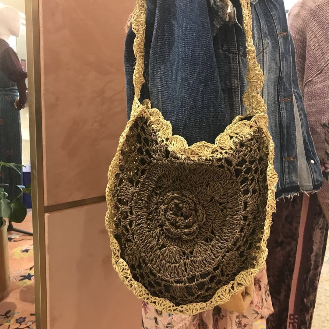 Manufacturer's Paper Rope Crochet Bag, Hollow Floral Straw Purse, Shoulder Bag, Fashion Leisure Shopping Beach Tote