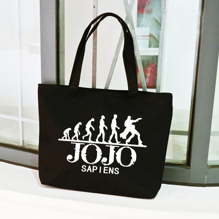 JOJO's Bizarre Adventure Unisex Casual Portable Canvas Tote, Anime Cartoon Shoulder Bag, Student Bag