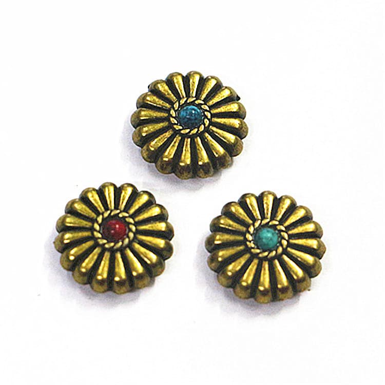 Ready Stock Wholesale 18.5mm Small Chrysanthemum Buckle Handmade DIY Leather Craft Japanese Buckle Antique Decorative Buckle Factory Direct