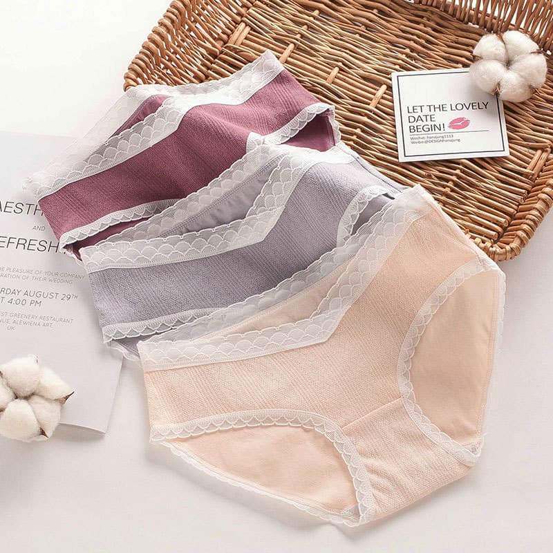 Maternity Low-Rise Underpants, U-Shaped Belly Support Seamless Breathable Lace Trim Briefs, Maternity Underwear for Pregnancy and Nursing