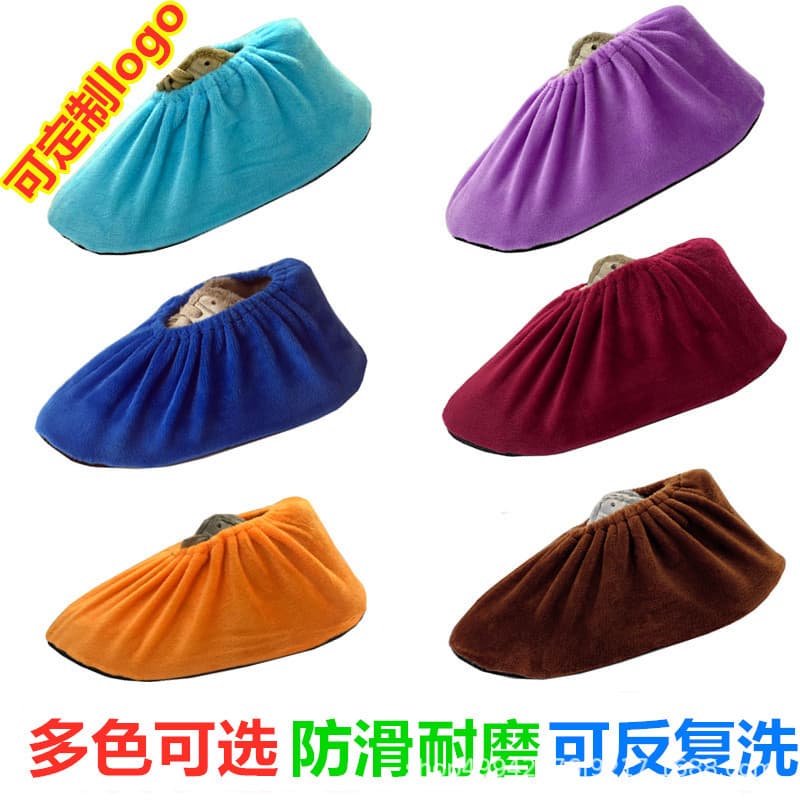 Flannel Shoe Covers Non-Slip Wear-Resistant Colorfast Reusable Washable for Sneakers Sports Shoes
