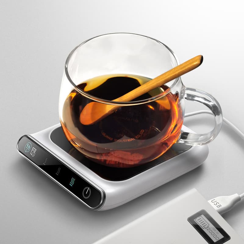 Warm White Smart Thermostatic Cup Mat, Winter Desktop Heated Cup Mat, USB Powered, 55 Degrees Celsius Insulation Cup Mat