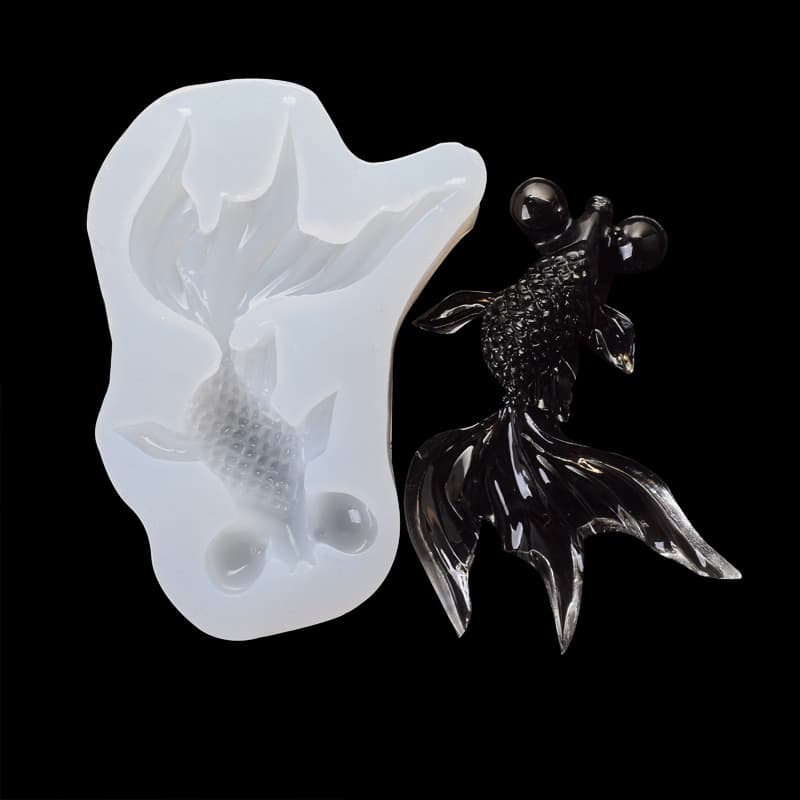 Goldfish Mirror Crystal Epoxy Resin Mold Transparent UV Resin Mold DIY Jewelry Decoration Car Hanging Ornament Tool