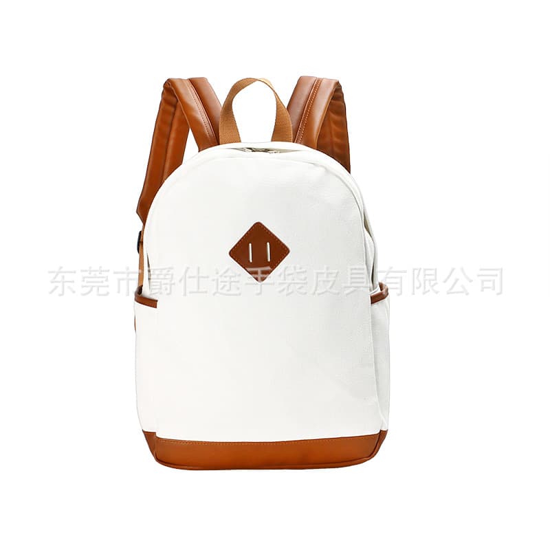 Creative Patchwork Canvas Backpack, Eco-friendly Color-blocked Cotton Backpack, Academic Style Backpack
